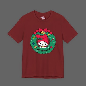 My Melody Xmas Tee - Christmas Holiday Gift For Sanrio Fans - Cutecore Y2K Graphic T-shirt - Hello Kitty Merry Christmas Shirt image 5