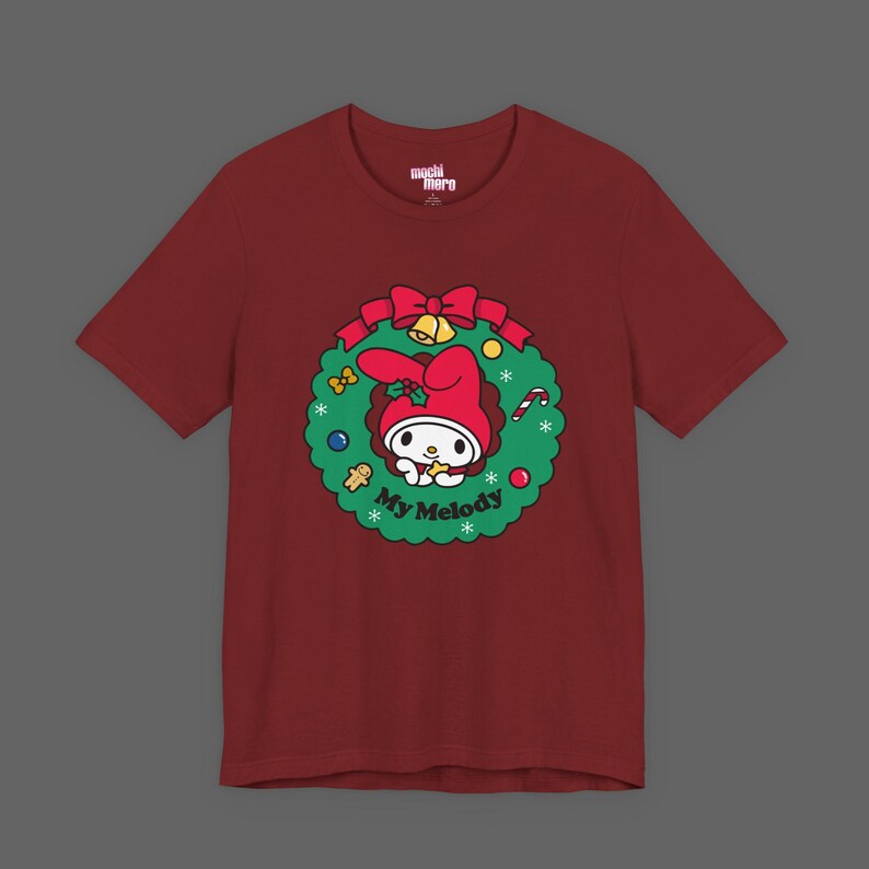 My Melody Xmas Tee - Christmas Holiday Gift For Sanrio Fans - Cutecore Y2K Graphic T-shirt - Hello Kitty Merry Christmas Shirt image 5