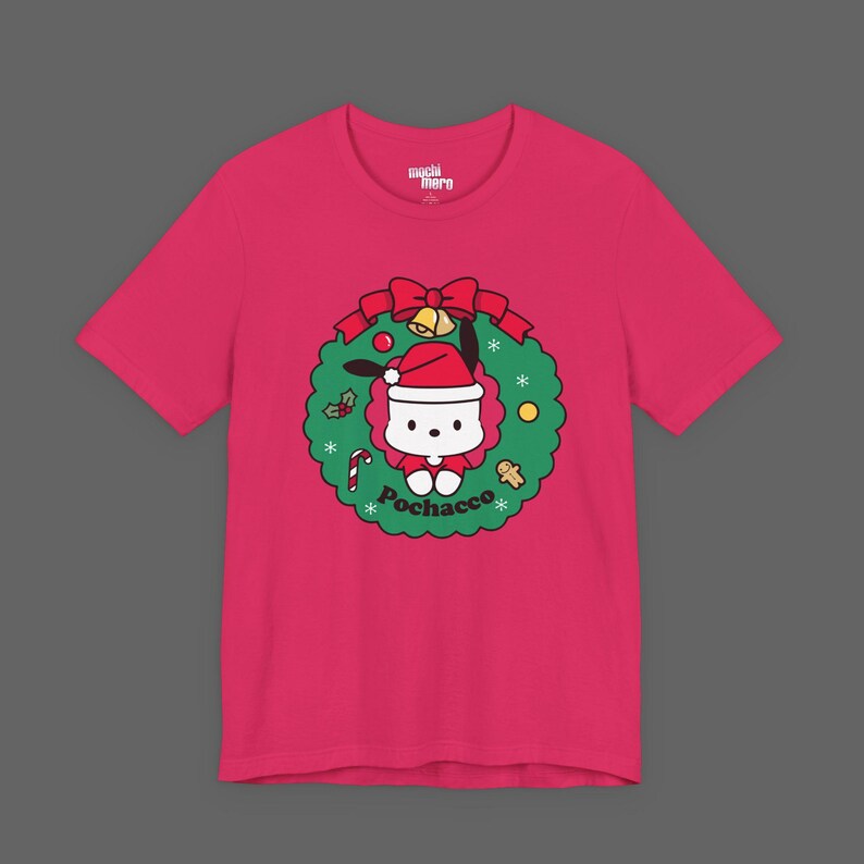 Pochacco Xmas Tee - Christmas Holiday Gift For Sanrio Fans - Cutecore Y2K Graphic T-shirt - Hello Kitty Merry Christmas Shirt image 7