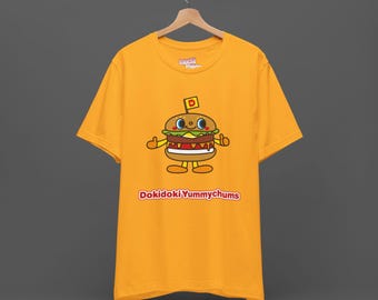 DokiDokiYummyChums Tee - Camicia Sanrio Hamburger Jojifuku - Cutecore Fast Food Kawaii Hello Kitty Tshirt