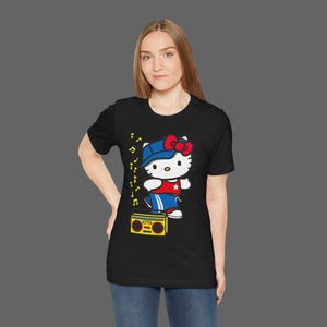 Camiseta HK - Camiseta Hello Kitty HipHop - Camiseta estilo Rap Breakdance - Camiseta vintage Sanrio de los 2000 - Camiseta estilo emo imagen 10