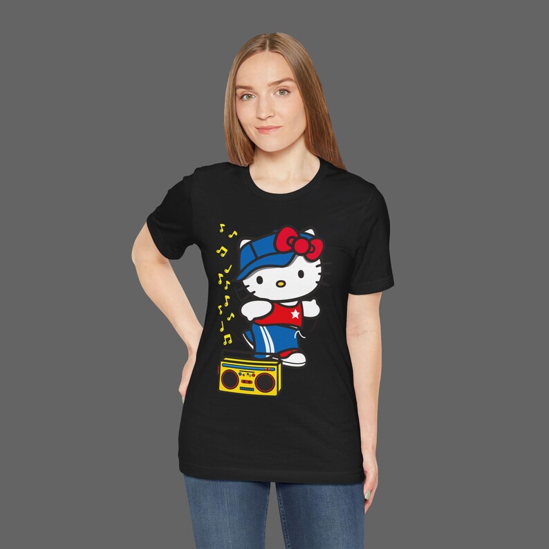 Camiseta HK - Camiseta Hello Kitty HipHop - Camiseta estilo Rap Breakdance - Camiseta vintage Sanrio de los 2000 - Camiseta estilo emo imagen 10