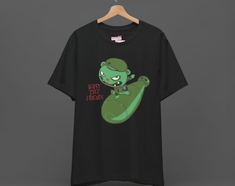 HTF Happy Tree Friends Tee - Flippy Military Cartoon T-shirt - Scene Emo Style Gore Animation Shirt