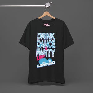 PartyRock LMFAO Redfoo Tシャツ Tultex Men's LMFAO Sorry For Party Rocking Tour Black Short