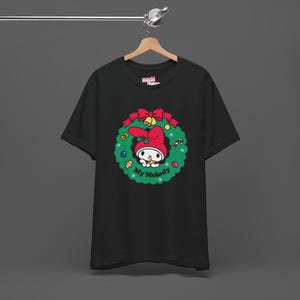 My Melody Xmas Tee - Christmas Holiday Gift For Sanrio Fans - Cutecore Y2K Graphic T-shirt - Hello Kitty Merry Christmas Shirt image 1