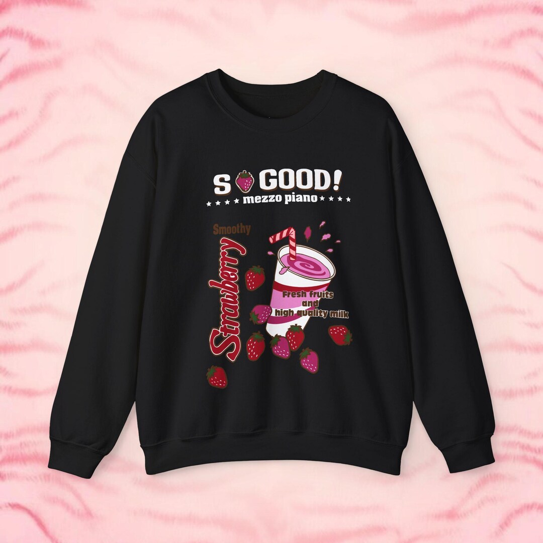 Mezzo Piano Sweatshirt - Strawberry Milk Shake Sanrio Cutecore