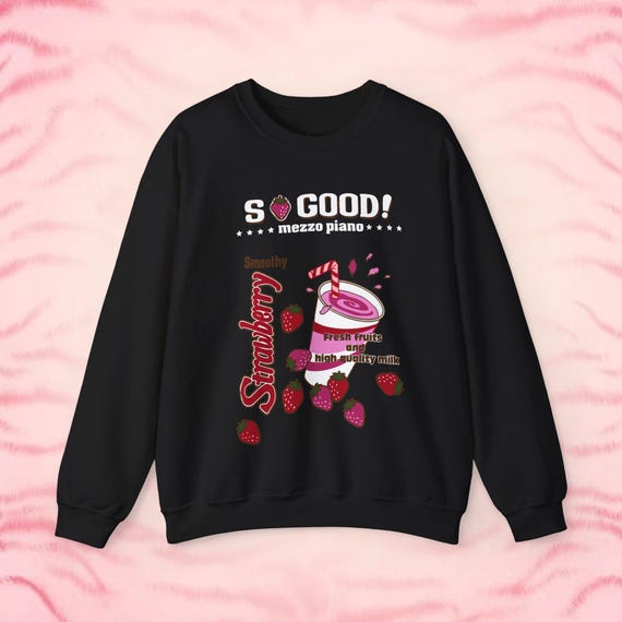 Mezzo Piano Sweatshirt - Strawberry Milk Shake Sanrio Cutecore