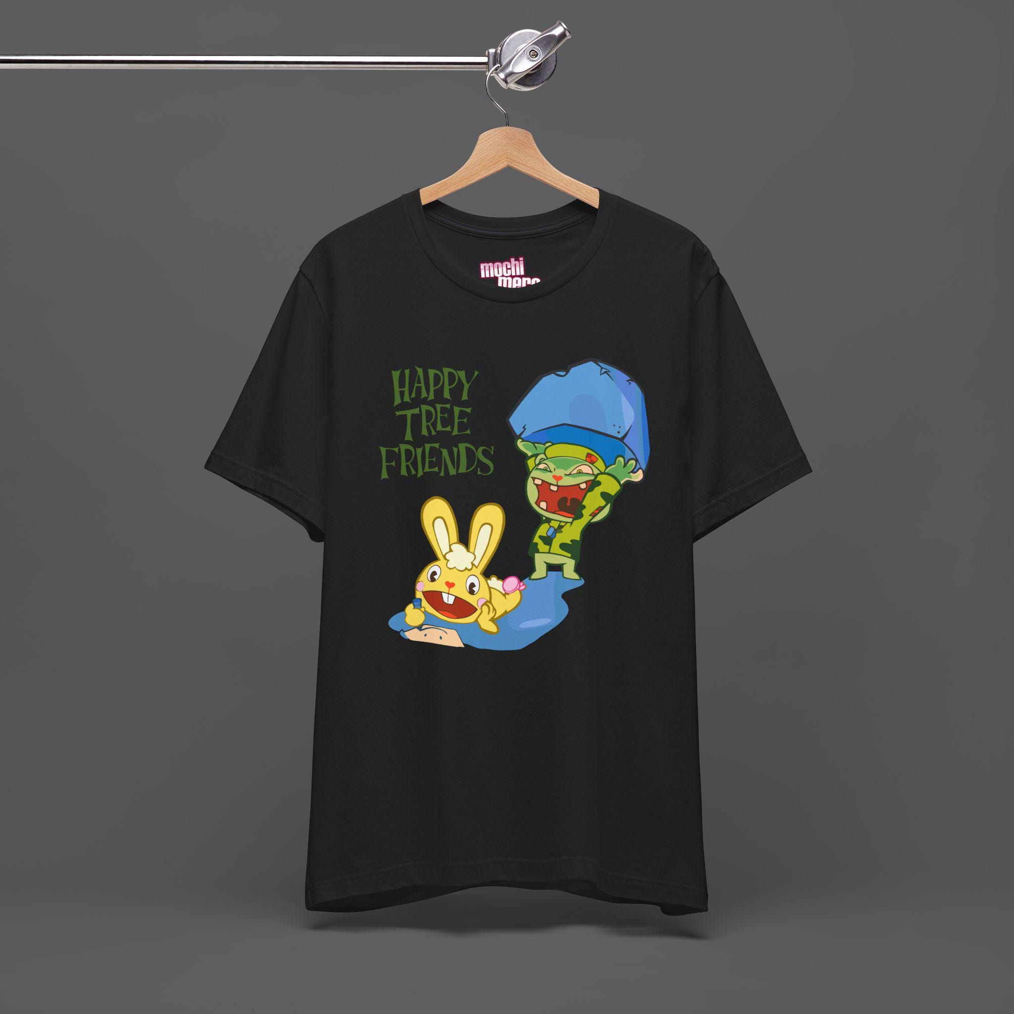 VR × nqrse × HAPPY TEE / BLACK L HTF Happy Tree Friends Tee - Cuddles and Flippy Cartoon T-shirt
