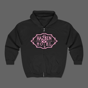 Sudadera con capucha y cremallera de Hazbin Hotel - Sudadera de manga larga con polvo de ángel y pepitas de grasa - Camiseta de dibujos animados para adultos Helluva Boss imagen 1