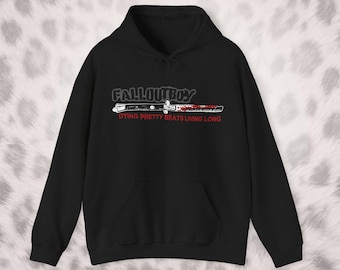 FOB Dying Pretty Beats  Living Long Hoodie - Fall Out Boy Emo Band Sweatshirt - 2000's Rock Alternative Fashioned Long Sleeved T-Shirt