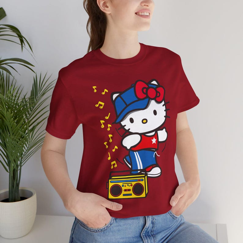 Camiseta HK - Camiseta Hello Kitty HipHop - Camiseta estilo Rap Breakdance - Camiseta vintage Sanrio de los 2000 - Camiseta estilo emo imagen 9