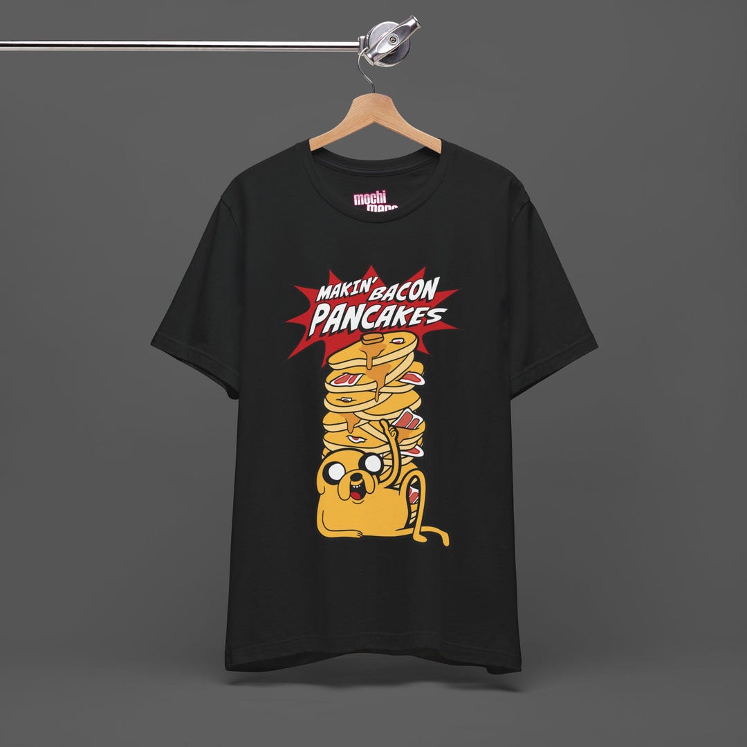 Adventure Time Jake Tee Bacon Pancakes Unisex Jersey T-shirt