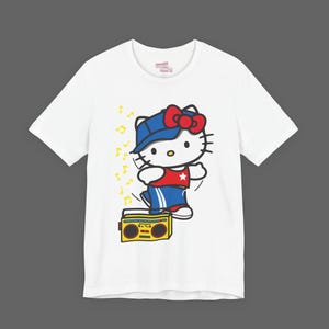 Camiseta HK - Camiseta Hello Kitty HipHop - Camiseta estilo Rap Breakdance - Camiseta vintage Sanrio de los 2000 - Camiseta estilo emo imagen 5