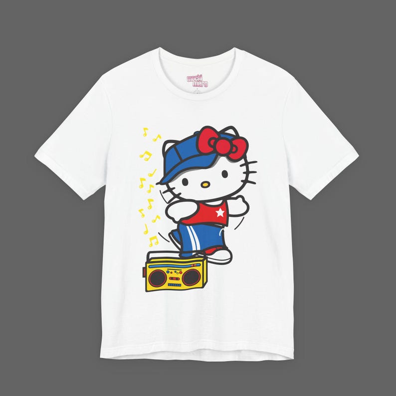 Camiseta HK - Camiseta Hello Kitty HipHop - Camiseta estilo Rap Breakdance - Camiseta vintage Sanrio de los 2000 - Camiseta estilo emo imagen 5