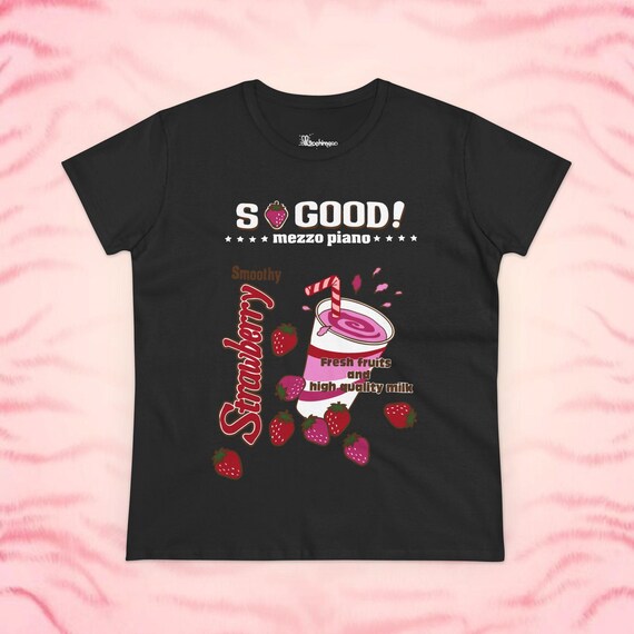 Mezzo Piano Tee - Strawberry Milk Shake Sanrio Cutecore Kawaii