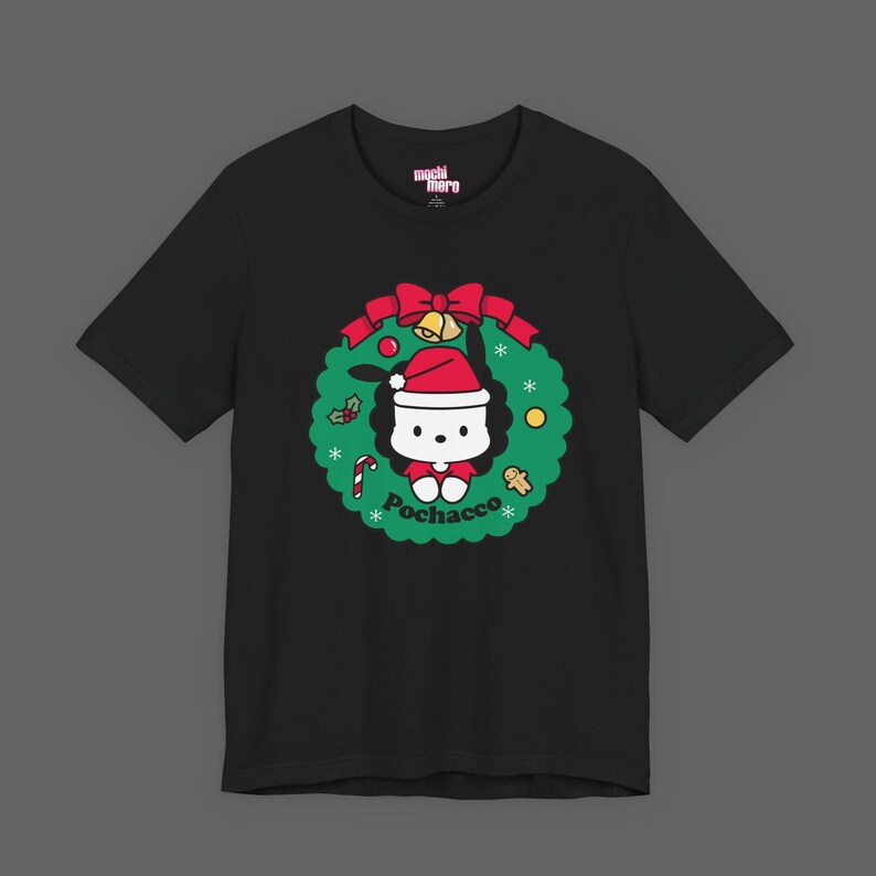 Pochacco Xmas Tee - Christmas Holiday Gift For Sanrio Fans - Cutecore Y2K Graphic T-shirt - Hello Kitty Merry Christmas Shirt image 2
