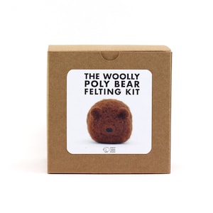 DIY Felted Bear Kit, Woolly Poly Bear Felting Kit, DIY Felting Kit
