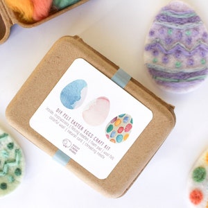 Mini DIY Felt Easter Egg Felting Kit, Easter Basket Filler, Kid Friendly Spring Craft, Fun and Easy Needle Felting image 6