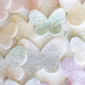 Wool Felt Small & Large Mix Butterflies Pack, 100% Wool Small Batch Craft Felt, Pastel Butterfly Shapes, Pretty Die Cut Felt Butterflies