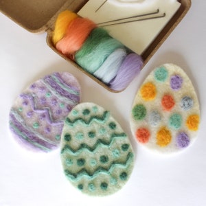 Mini DIY Felt Easter Egg Felting Kit, Easter Basket Filler, Kid Friendly Spring Craft, Fun and Easy Needle Felting image 3