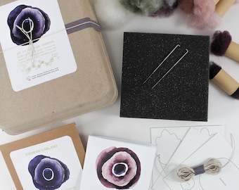 DIY Felted Wool Anemone Flower Garland Kit, DIY Felting Kit