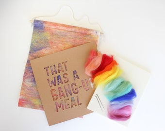 DIY Quote Sign Felting Kit, Simple Beginner Needle Felting, Sign Craft, Colorful Saying Wall Hanging, Dining Room Sign