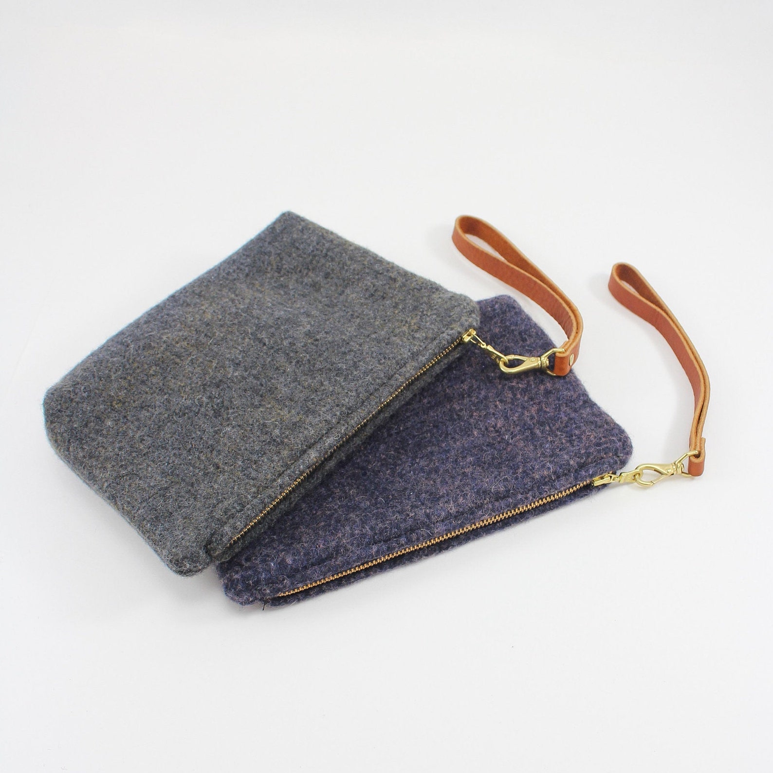 Wool Clutch felted wool clutch small purse heather gray Etsy