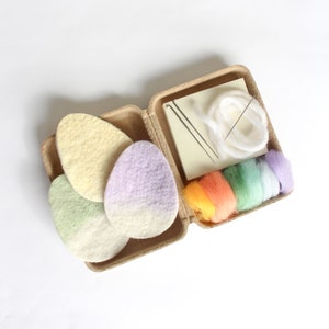 Mini DIY Felt Easter Egg Felting Kit, Easter Basket Filler, Kid Friendly Spring Craft, Fun and Easy Needle Felting image 2