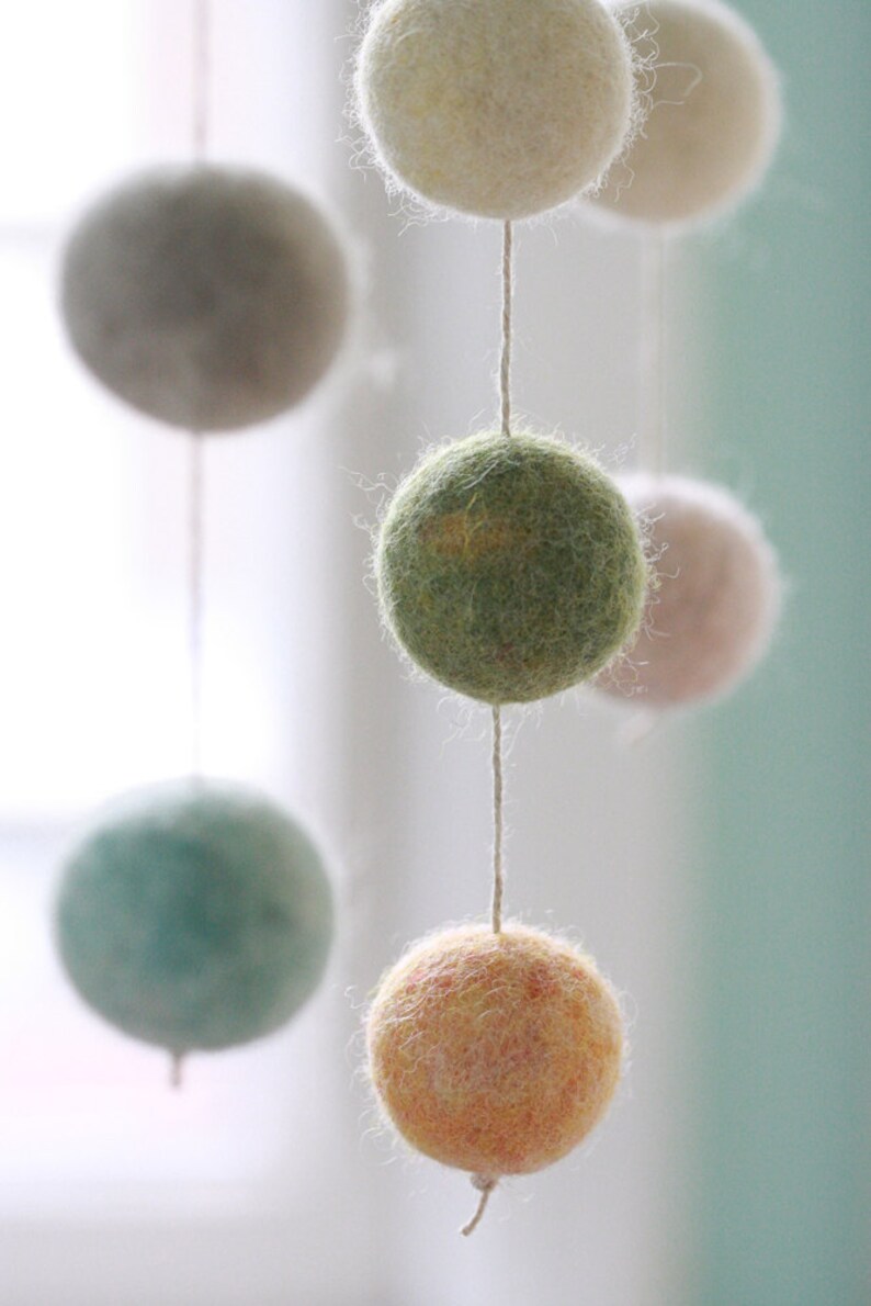 Colorful Felt Ball Mobile Baby Mobile Minimalist Nursery Etsy