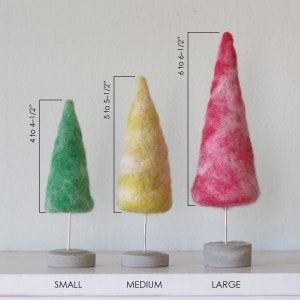 Felted Trees in Bright Vintage Colors, Bottle Brush Trees Style, Retro Christmas style image 9