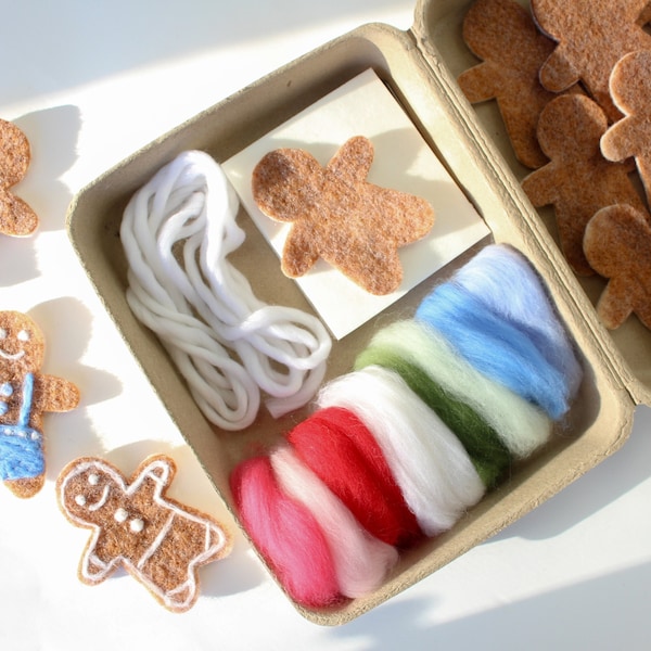 Mini Gingerbread Cookie Felting Craft Kit
