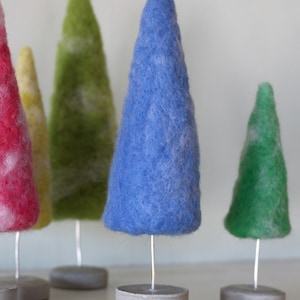 Felted Trees in Bright Vintage Colors, Bottle Brush Trees Style, Retro Christmas style image 8