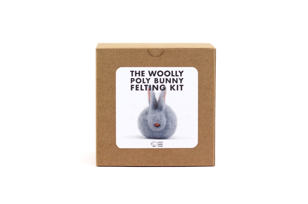DIY Felted Bunny Kit Woolly Poly Bunny Felting Kit DIY Etsy