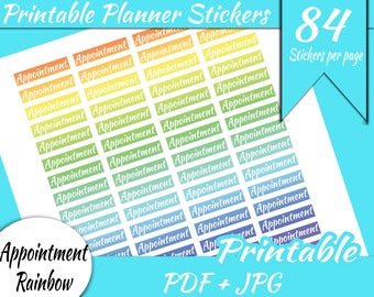Appointment Printable Header Stickers INSTANT DOWNLOAD mdn Header Happy Planner Erin Condren Printable Stickers Full Sheet