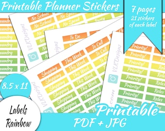 BUNDLE Headers Labels Printable planner stickers-Happy Planner-INSTANT DOWNLOAD- Erin Condren-header planner stickers-mdn header stickers