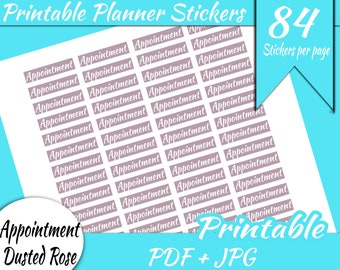 Appointment Printable Header Stickers INSTANT DOWNLOAD mdn Header Happy Planner Erin Condren Printable Stickers Full Sheet