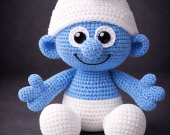 Gnomo de arándano de peluche de ganchillo: muñeco amigurumi hecho a mano, juguete suave