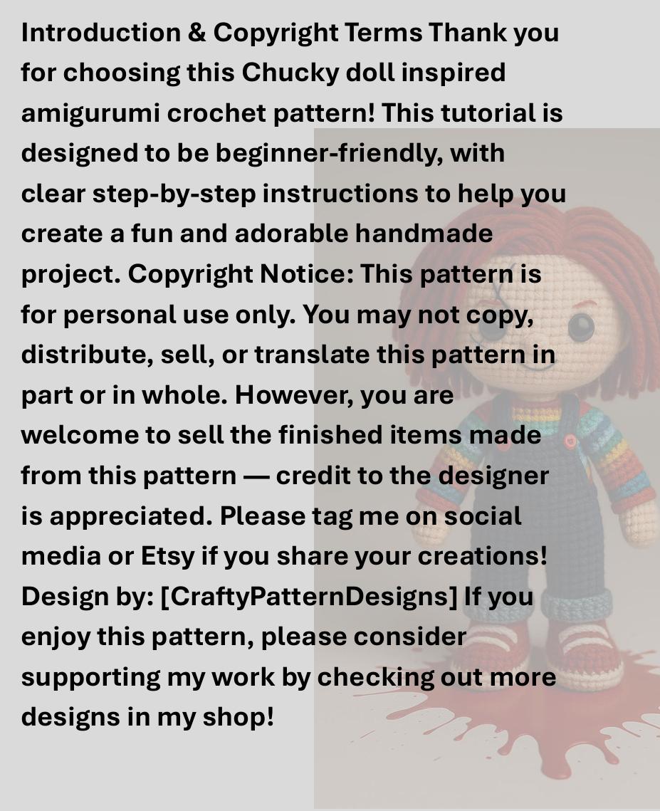 Crochet Chucky Doll Pattern: Beginner Halloween Amigurumi (PDF Download ...