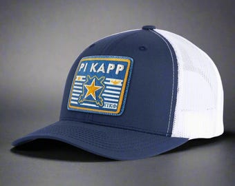 VTG 80s 90s Phi Gamma Phi Fraternity SnapBack Hat Very Dark Blue And White USA 2015-FIJI-2T.jpg main image 2
