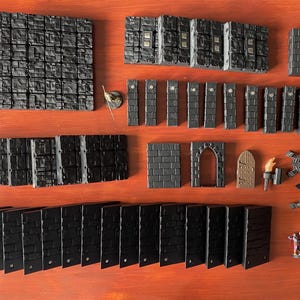 Modular Magnetic Dungeon Tiles Bundle 6 | Unpainted Scatter Terrain Set for TTRPG | 3D Printed Map Accessories Gift for Gamers