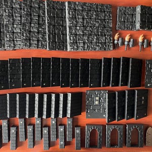 Modular Magnetic Dungeon Tiles Bundle 4 | Unpainted Scatter Terrain Set for TTRPG | 3D Printed Map Accessories Gift for Gamers