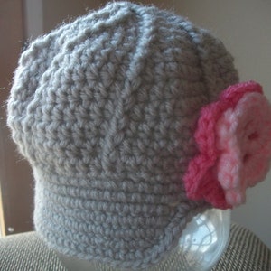 Holiday Girl Hat Baby Hat Newsboy Hat with Flower Unisex image 4