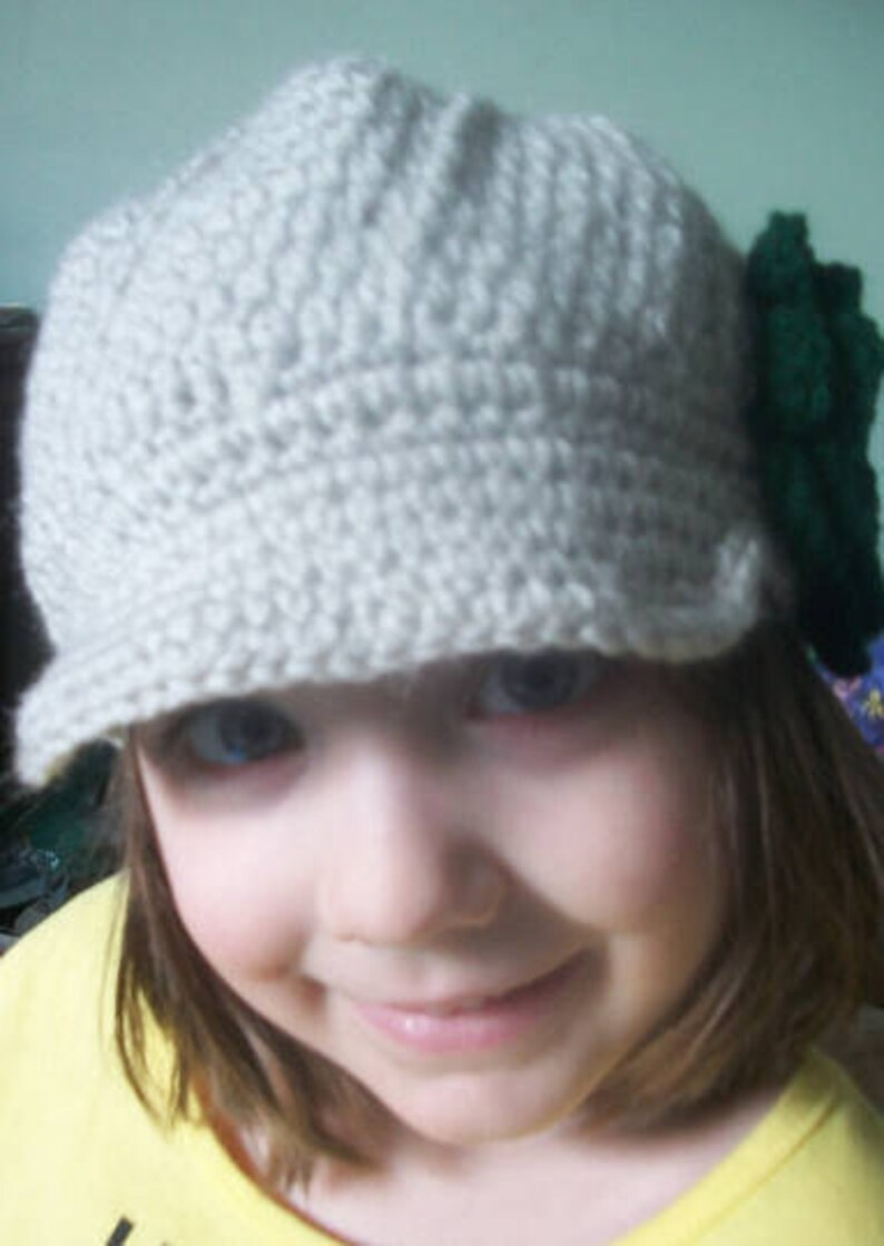 Holiday Girl Hat Baby Hat Newsboy Hat with Flower Unisex image 5