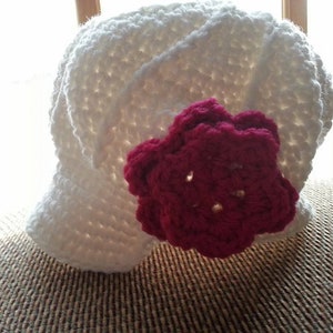 Holiday Girl Hat Baby Hat Newsboy Hat with Flower Unisex image 3