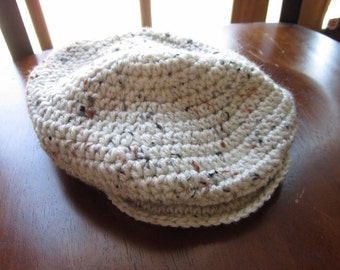 Scally Cap Drivers hat Golf hat Vintage  Newsboy Cap Crochet Flat hat/Boys Dress hat Photo Prop
