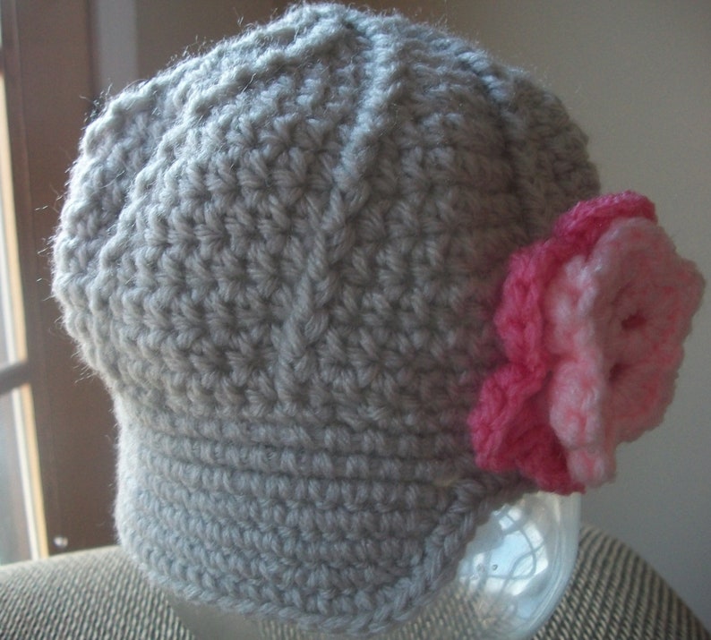 Holiday Girl Hat Baby Hat Newsboy Hat with Flower Unisex image 4