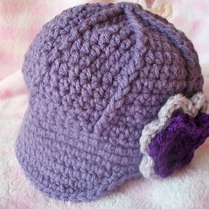 Holiday Girl Hat Baby Hat Newsboy Hat with Flower Unisex image 2