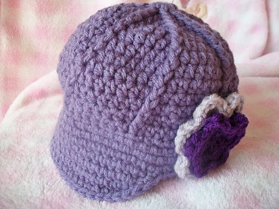 Girl Hat Baby Hat Newsboy Hat with Flower Unisex | Etsy