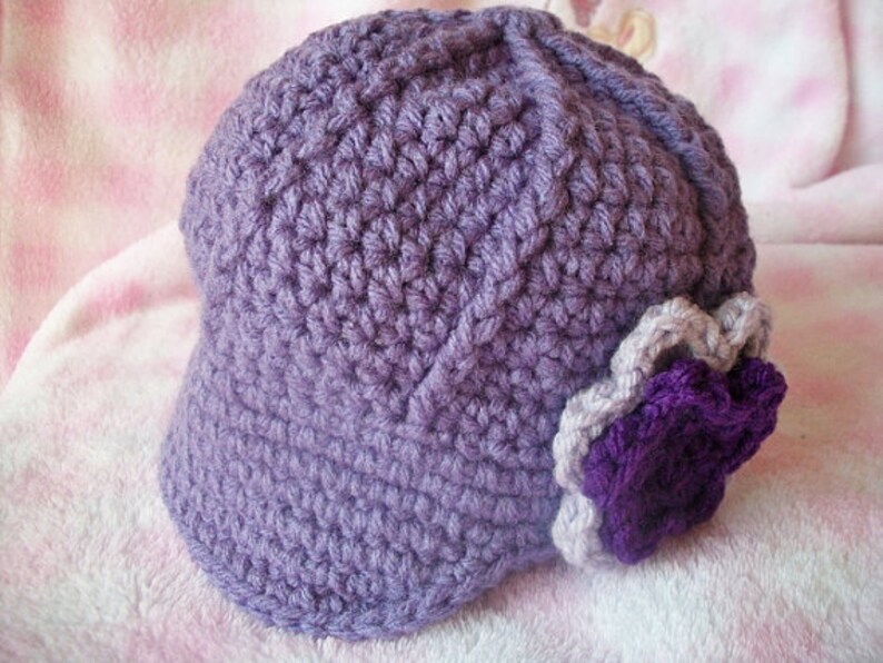 Holiday Girl Hat Baby Hat Newsboy Hat with Flower Unisex image 2