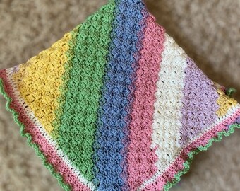Rainbow baby blanket, swaddle, lightweight